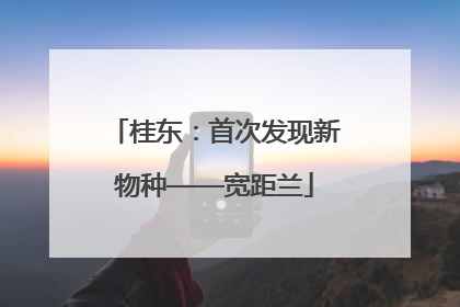桂东：首次发现新物种——宽距兰