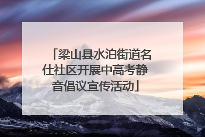 梁山县水泊街道名仕社区开展中高考静音倡议宣传活动