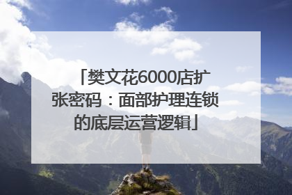 樊文花6000店扩张密码：面部护理连锁的底层运营逻辑