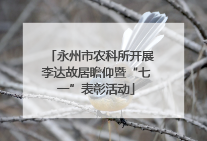 永州市农科所开展李达故居瞻仰暨“七一”表彰活动