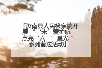 汝南县人民检察院开展 “‘未’爱护航 点亮‘六一’星光 ”系列普法活动