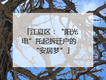 江夏区：“阳光电”托起拆迁户的“安居梦”
