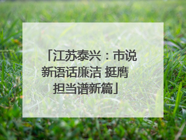江苏泰兴：市说新语话廉洁 挺膺担当谱新篇