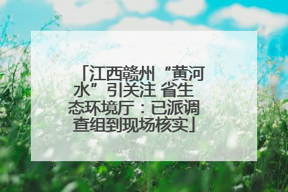 江西赣州“黄河水”引关注 省生态环境厅：已派调查组到现场核实