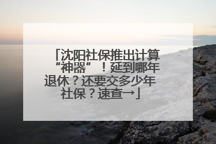 沈阳社保推出计算“神器”！延到哪年退休？还要交多少年社保？速查→