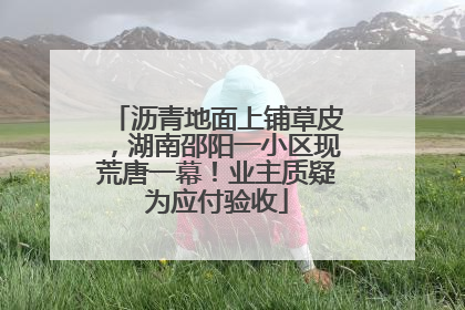 沥青地面上铺草皮，湖南邵阳一小区现荒唐一幕！业主质疑为应付验收