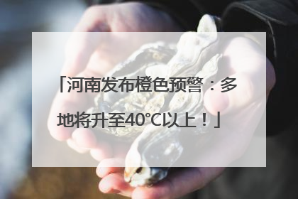 河南发布橙色预警：多地将升至40℃以上！