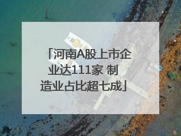 河南A股上市企业达111家 制造业占比超七成