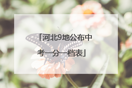 河北9地公布中考一分一档表