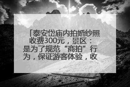 泰安岱庙内拍婚纱照收费300元，景区：是为了规范“商拍”行为，保证游客体验，收取费用全部上交国库