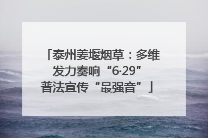 泰州姜堰烟草：多维发力奏响“6·29”普法宣传“最强音”