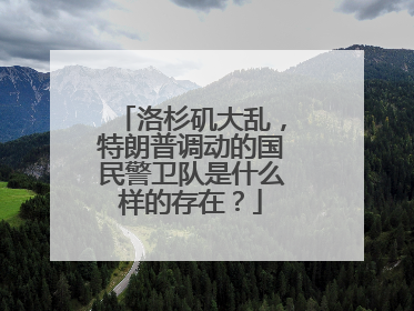 洛杉矶大乱，特朗普调动的国民警卫队是什么样的存在？