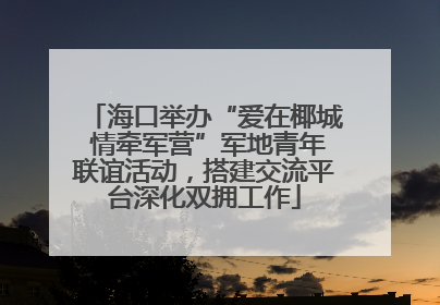 海口举办“爱在椰城 情牵军营”军地青年联谊活动，搭建交流平台深化双拥工作