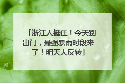 浙江人挺住！今天别出门，最强暴雨时段来了！明天大反转