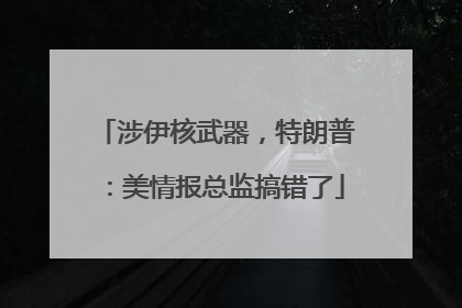 涉伊核武器，特朗普：美情报总监搞错了