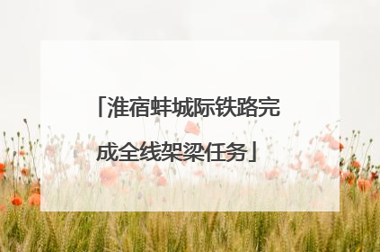 淮宿蚌城际铁路完成全线架梁任务
