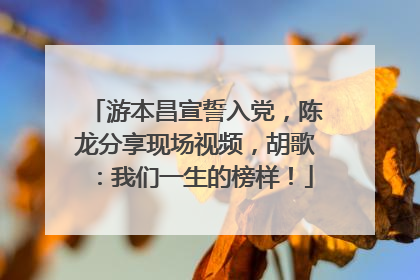 游本昌宣誓入党，陈龙分享现场视频，胡歌：我们一生的榜样！