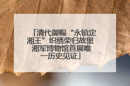 清代御赐“永镇定湘王”织绣荣归故里 湘军博物馆首展唯一历史见证