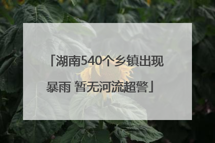 湖南540个乡镇出现暴雨 暂无河流超警