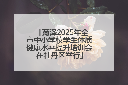 菏泽2025年全市中小学校学生体质健康水平提升培训会在牡丹区举行