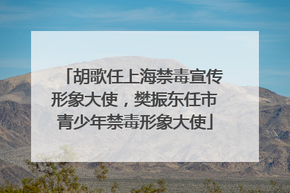 胡歌任上海禁毒宣传形象大使，樊振东任市青少年禁毒形象大使