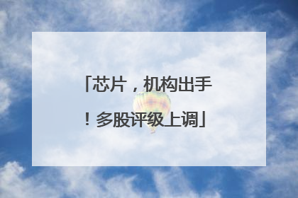 芯片，机构出手！多股评级上调