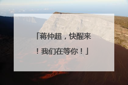 蒋仲超，快醒来！我们在等你！