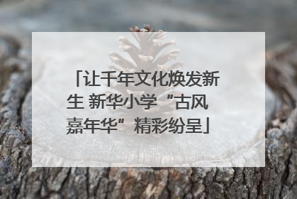 让千年文化焕发新生 新华小学“古风嘉年华”精彩纷呈