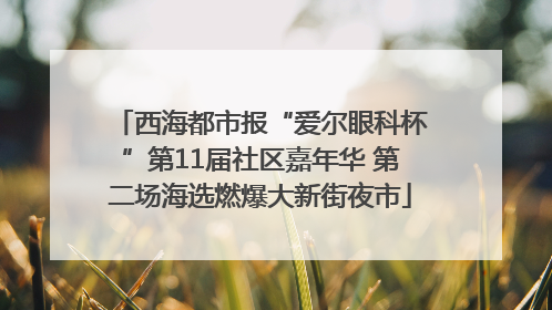 西海都市报“爱尔眼科杯”第11届社区嘉年华 第二场海选燃爆大新街夜市