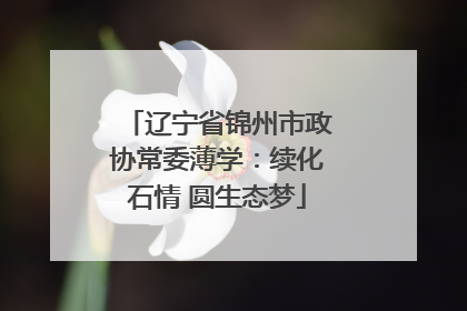 辽宁省锦州市政协常委薄学：续化石情 圆生态梦