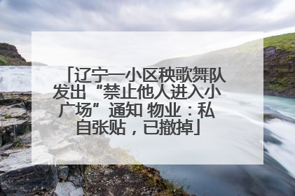 辽宁一小区秧歌舞队发出“禁止他人进入小广场”通知 物业：私自张贴，已撤掉