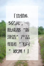 货值6.5亿元，一批成都“新津造”产品组团“飞向”欧洲！