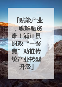 赋能产业，破解融资难！浦江县财政“三聚焦”助推传统产业转型升级