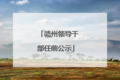 赣州领导干部任前公示