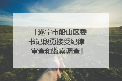 遂宁市船山区委书记段勇接受纪律审查和监察调查