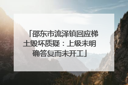 邵东市流泽镇回应梯土毁坏质疑：上级未明确答复而未开工