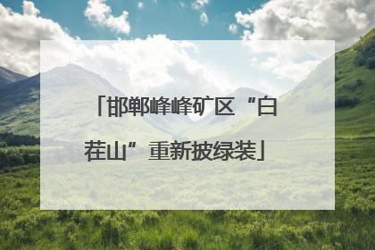 邯郸峰峰矿区“白茬山”重新披绿装