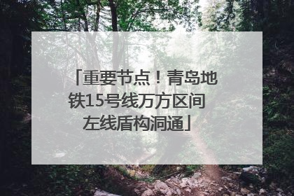 重要节点！青岛地铁15号线万方区间左线盾构洞通