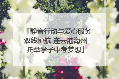 静音行动与爱心服务双线护航 连云港海州托举学子中考梦想