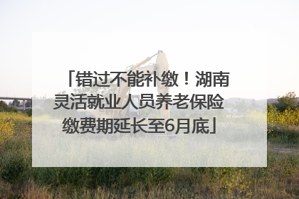 错过不能补缴！湖南灵活就业人员养老保险缴费期延长至6月底