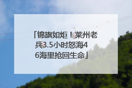 锦旗如炬！莱州老兵3.5小时怒海46海里抢回生命