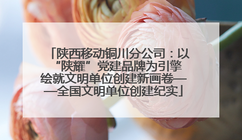 陕西移动铜川分公司：以“陕耀”党建品牌为引擎 绘就文明单位创建新画卷——全国文明单位创建纪实