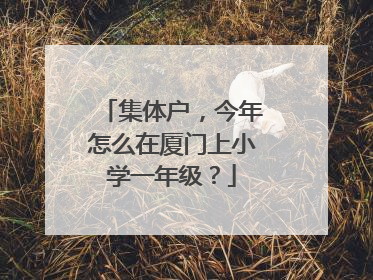 集体户，今年怎么在厦门上小学一年级？