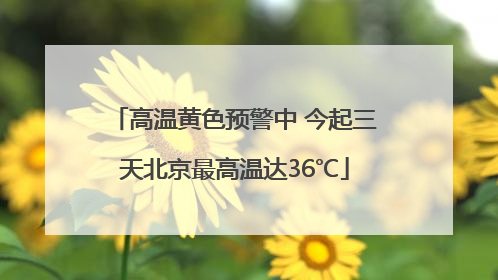 高温黄色预警中 今起三天北京最高温达36℃