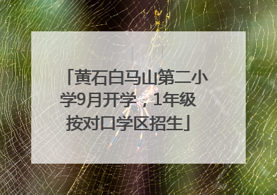 黄石白马山第二小学9月开学，1年级按对口学区招生