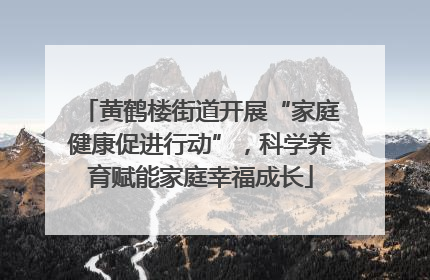 黄鹤楼街道开展“家庭健康促进行动”，科学养育赋能家庭幸福成长