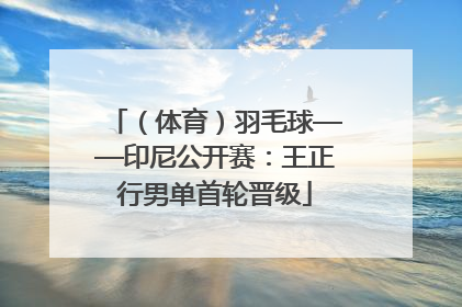 （体育）羽毛球——印尼公开赛：王正行男单首轮晋级