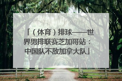 （体育）排球——世界男排联赛芝加哥站：中国队不敌加拿大队