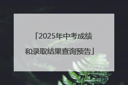 2025年中考成绩和录取结果查询预告