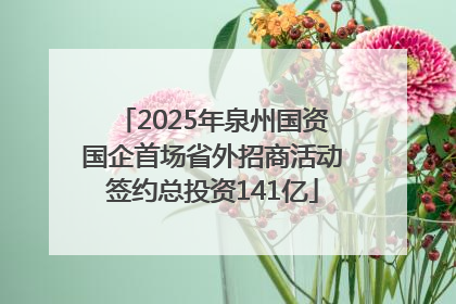 2025年泉州国资国企首场省外招商活动签约总投资141亿
